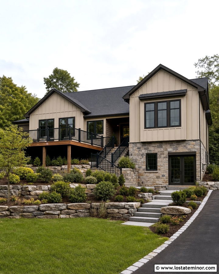 Beige Board And Batten Walkout House - 30 Beige House Design With Board and Batten Ideas
