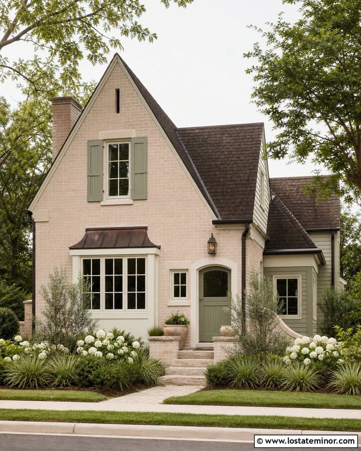 Beige Brick House With Sage Dutch Door - 30 Beige House Design With Dutch Door Ideas