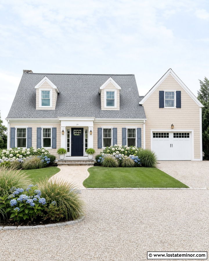 Beige Cape Cod House With Nautical Lights - 30 Beige House Design With Lighting Ideas