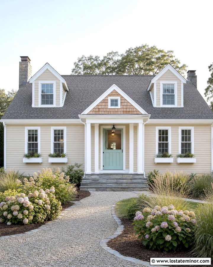 Beige Cape Cod With Aqua Dutch Door - 30 Beige House Design With Dutch Door Ideas