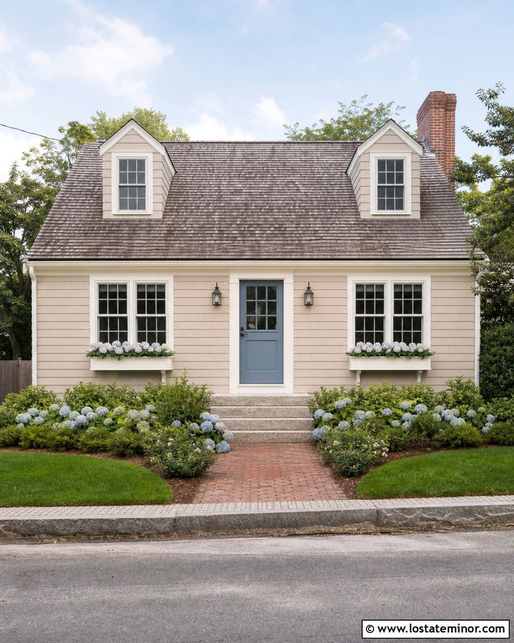 Beige Cottage With Blue Dutch Door - 30 Beige House Design With Dutch Door Ideas