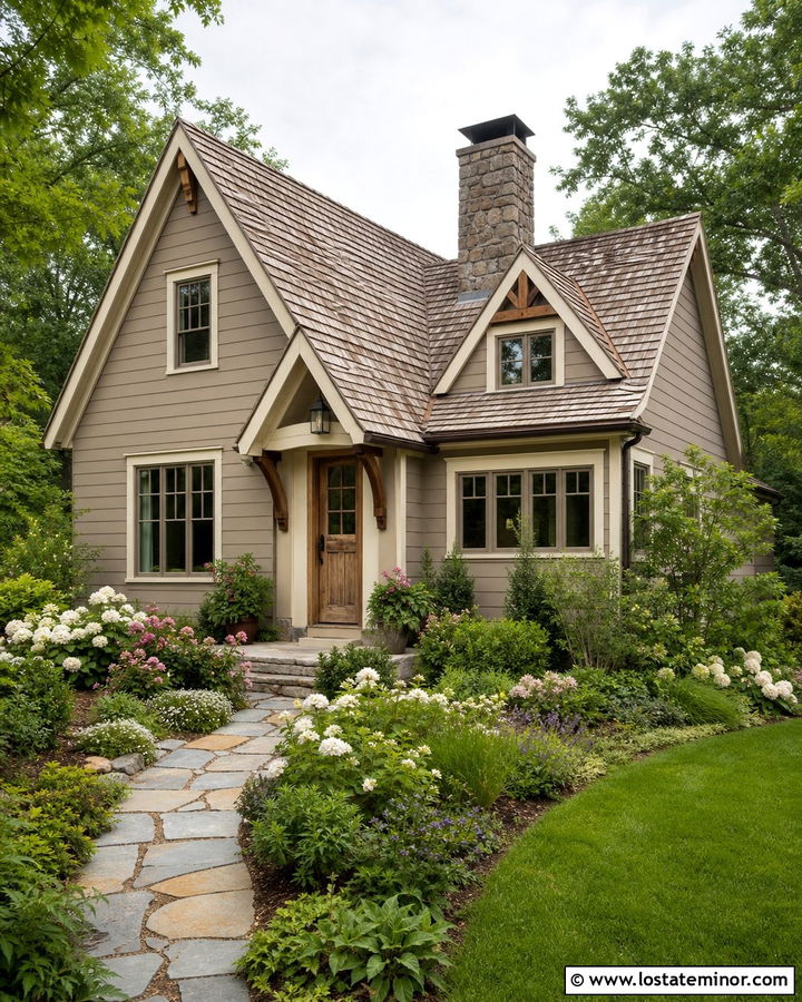 Beige Cottage With Steep Gables - 30 Beige House Design With Gables Ideas