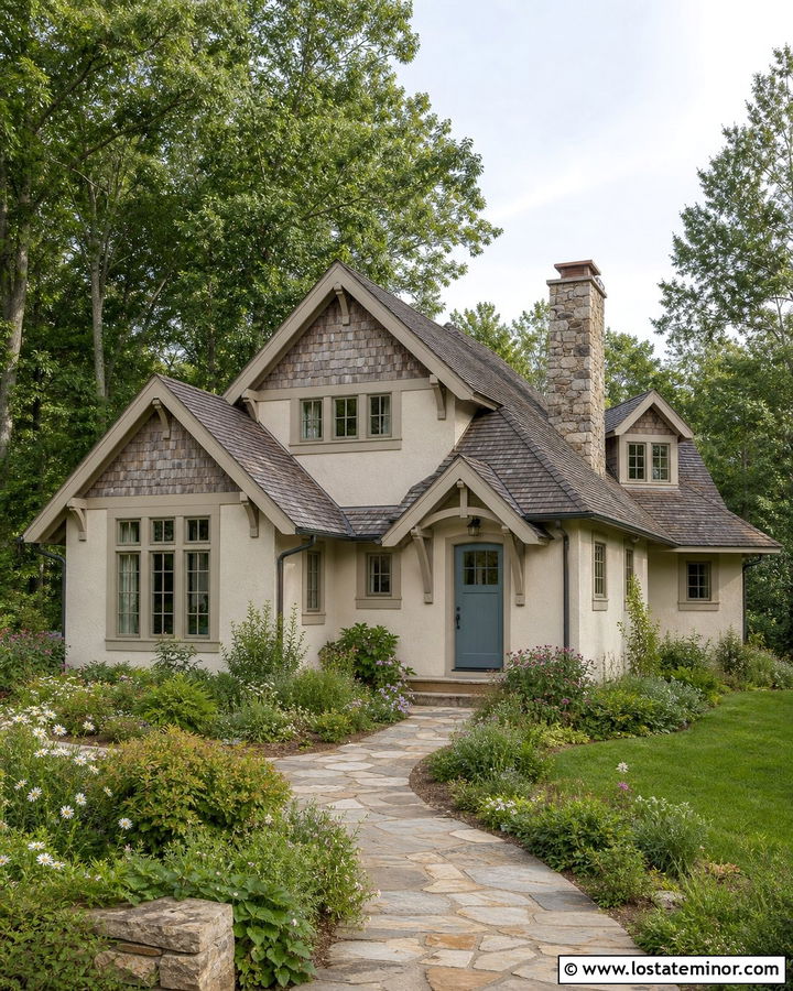 Beige Cottage With Weathered Cedar Shakes - 30 Beige House Design With Cedar Shake Ideas