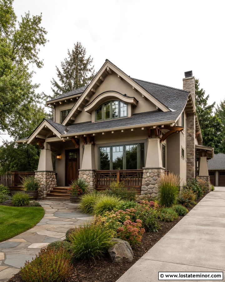 Beige Craftsman House With Eyebrow Dormer - 30 Beige House Design With Dormers Ideas