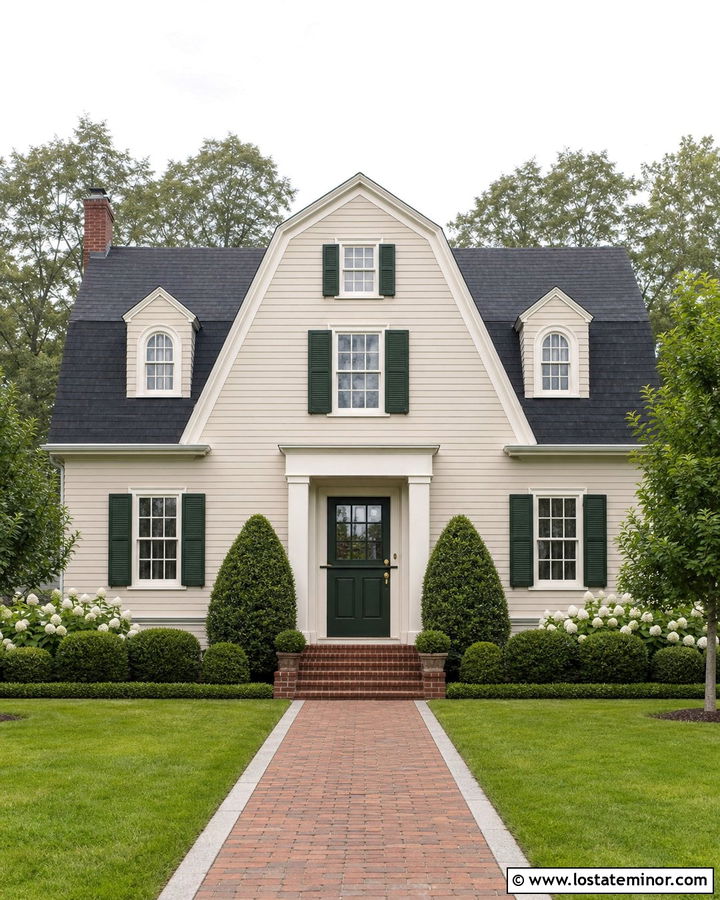 Beige Dutch Colonial With Dark Green Dutch Door - 30 Beige House Design With Dutch Door Ideas