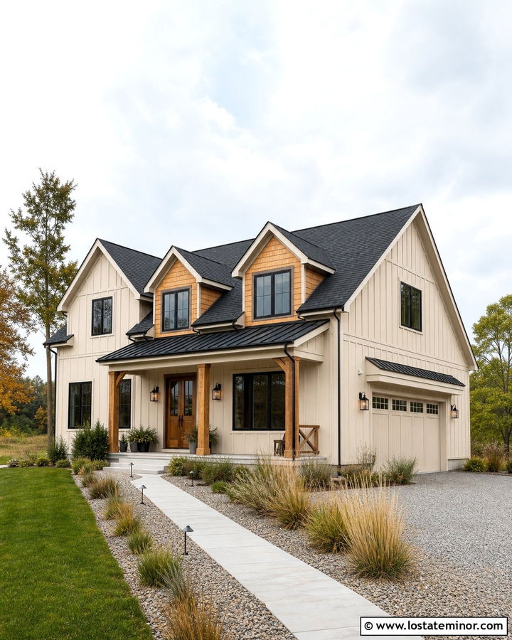Beige Farmhouse With Cedar Shake Dormers - 30 Beige House Design With Cedar Shake Ideas