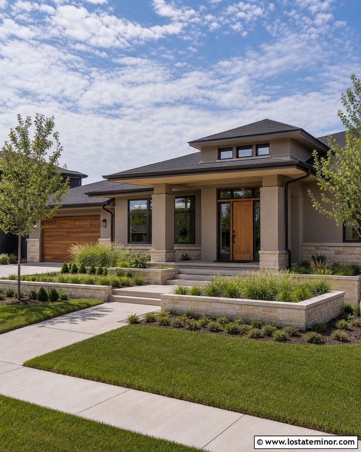 Beige House With Black Hipped Roof - 30 Beige House Design With Roof Ideas
