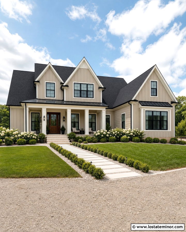 Beige House With Black Roof Shingles - 30 Beige House Design With Shingles Ideas