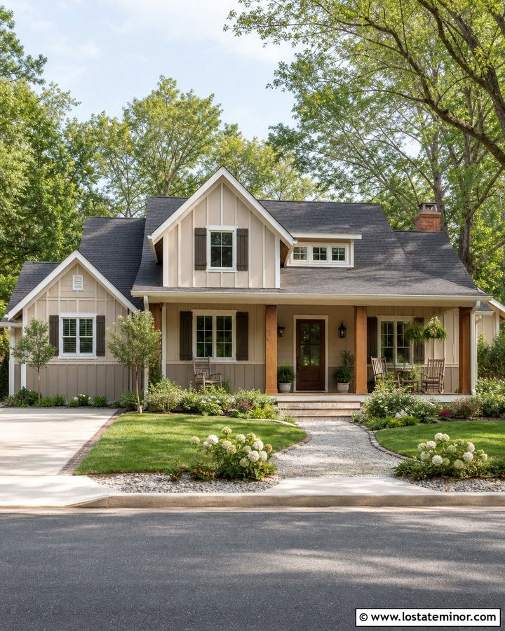 Beige House With Board And Batten Wainscoting - 30 Beige House Design With Wainscoting Ideas