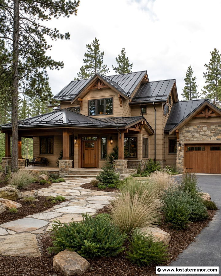 Beige House With Bronze Metal Roof - 30 Beige House Design With Roof Ideas