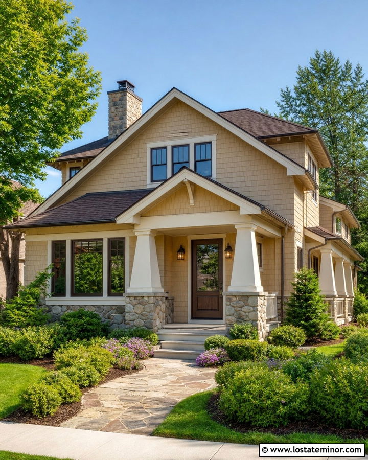 Beige House With Bronze Storm Door - 30 Beige House Design With Storm Door Ideas