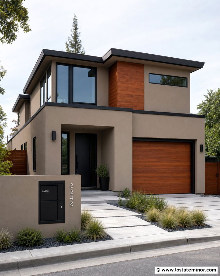 Beige House With Built In Parcel Mailbox - 30 Beige House Design With Mailbox Ideas