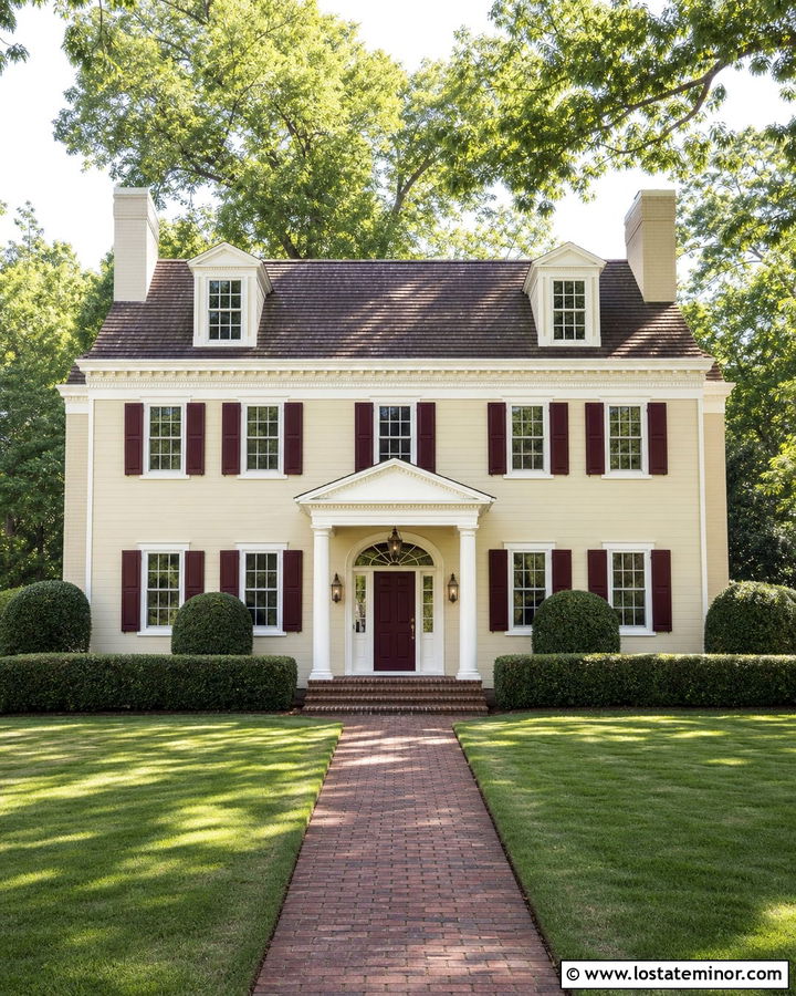 Beige House With Burgundy Trim - 30 Beige House Design With Trim Ideas