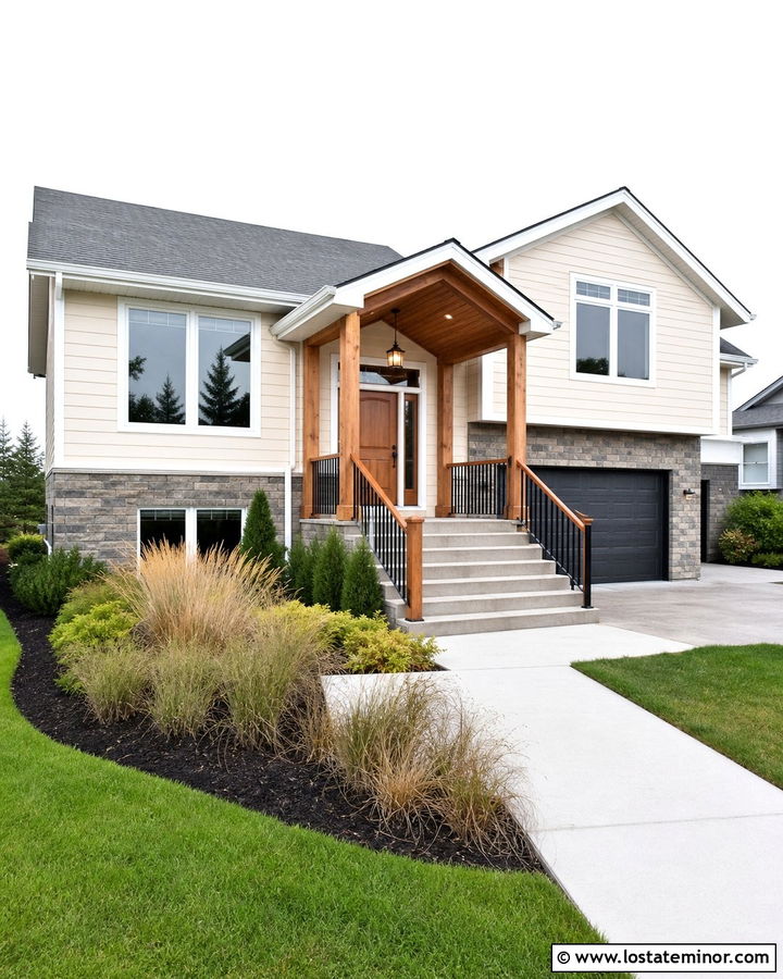 Beige House With Cedar Porch And Gray Shingles - 30 Beige House Design With Shingles Ideas