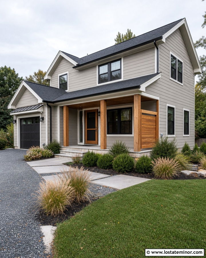 Beige House With Cedar Screen Door - 30 Beige House Design With Screen Door Ideas