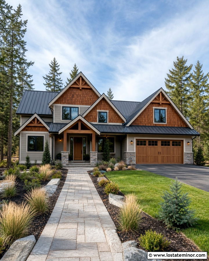 Beige House With Cedar Shake And Metal Roof - 30 Beige House Design With Cedar Shake Ideas