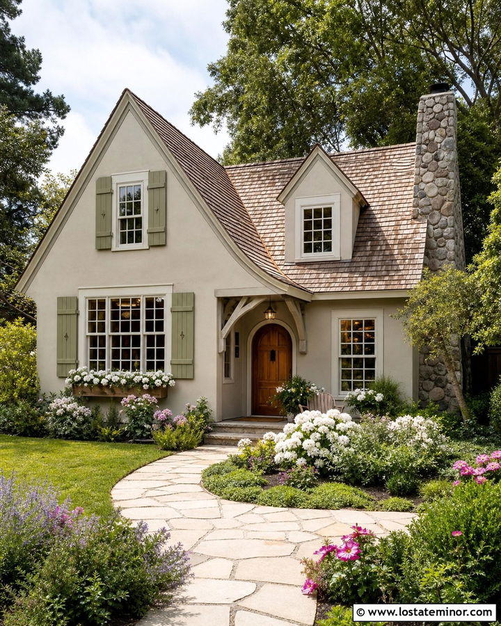 Beige House With Cedar Shake Roof - 30 Beige House Design With Roof Ideas