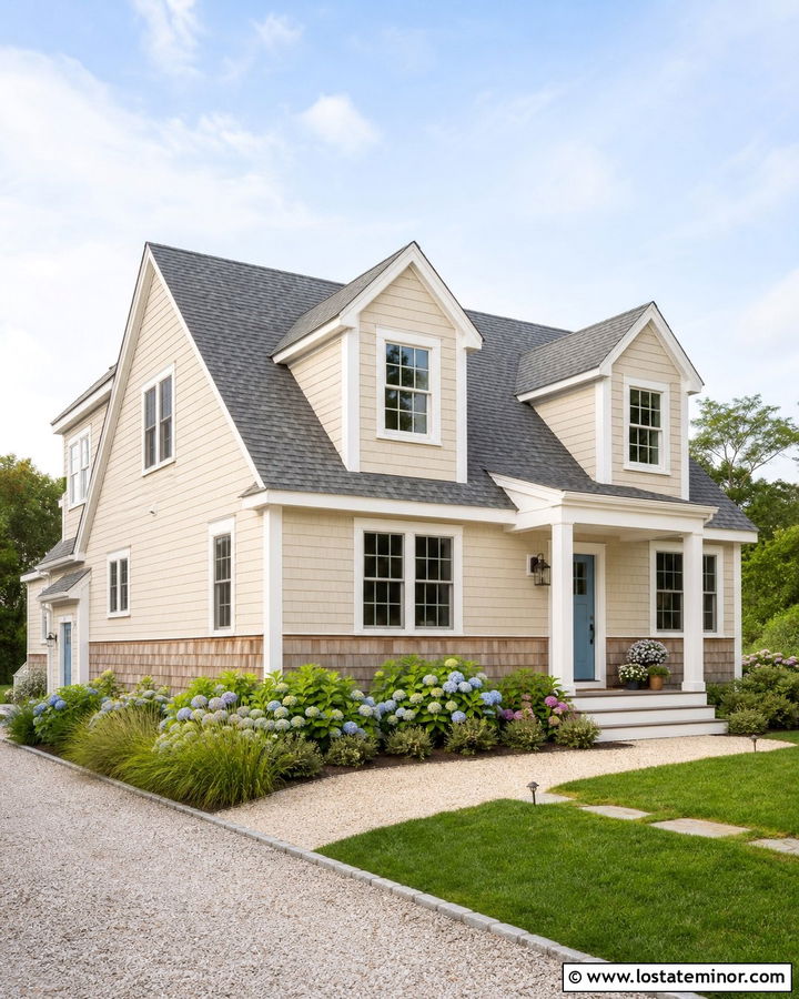 Beige House With Cedar Shingle Wainscoting - 30 Beige House Design With Wainscoting Ideas