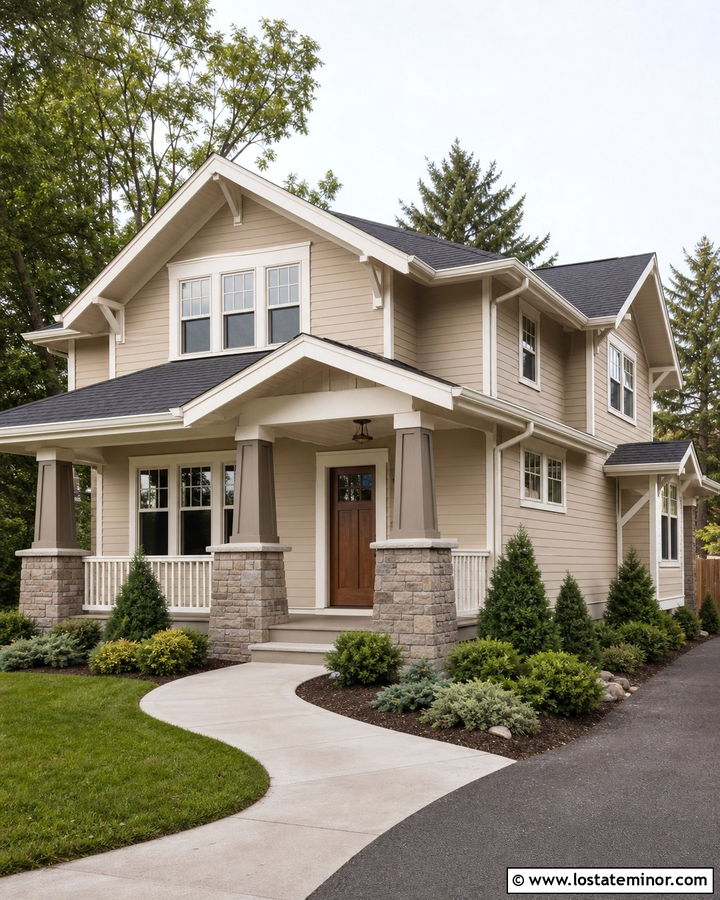 Beige House With Charcoal Roof - 30 Beige House Design With Roof Ideas