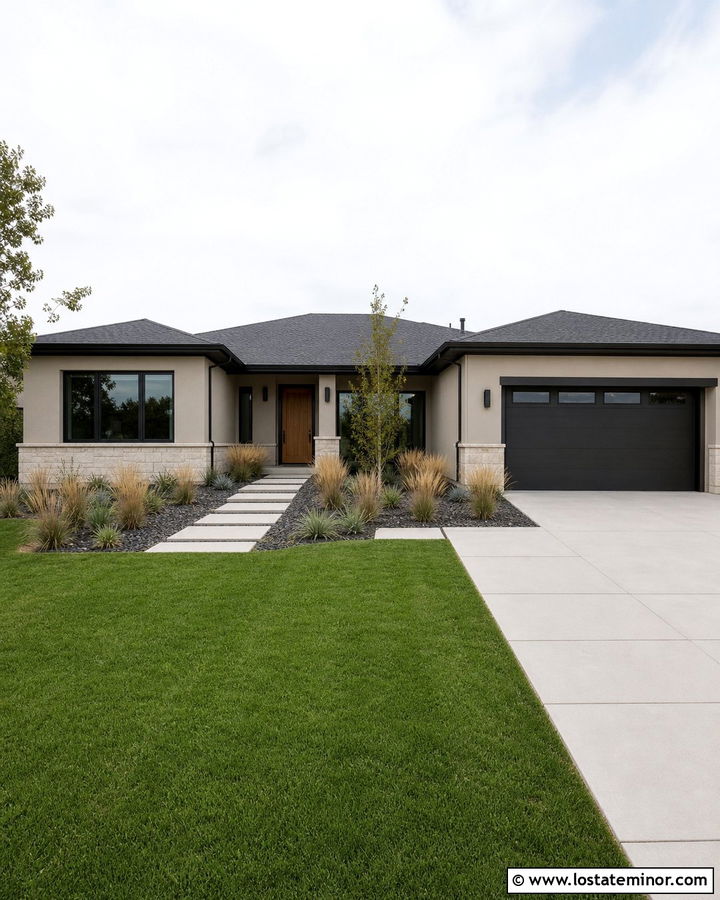 Beige House With Charcoal Trim - 30 Beige House Design With Trim Ideas