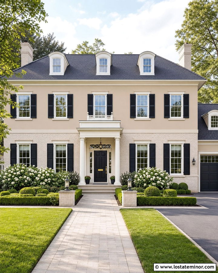 Beige House With Cream Brick Wainscoting - 30 Beige House Design With Wainscoting Ideas