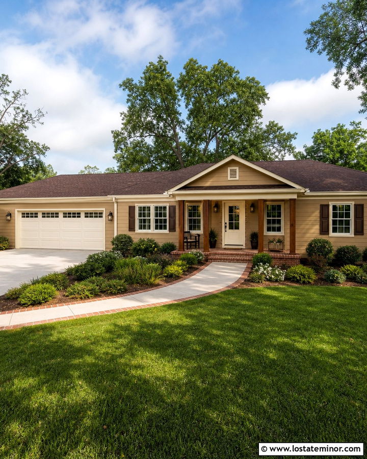 Beige House With Cream Front Door - 30 Beige House Design With Front Door Ideas
