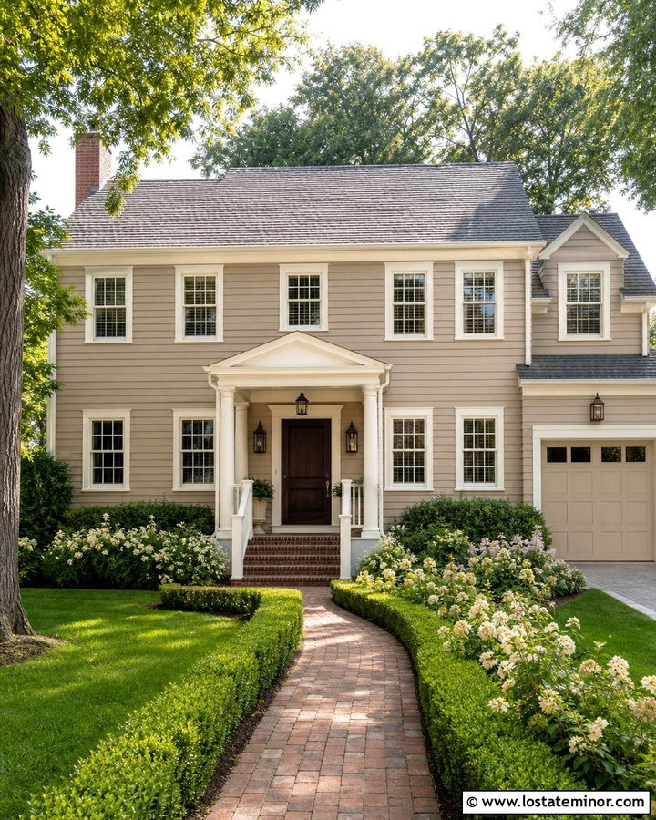 Beige House With Cream Trim - 30 Beige House Design With Accents Ideas