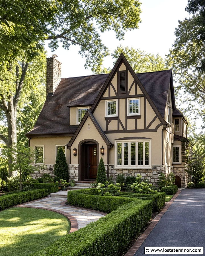 Beige House With Espresso Roof - 30 Beige House Design With Roof Ideas