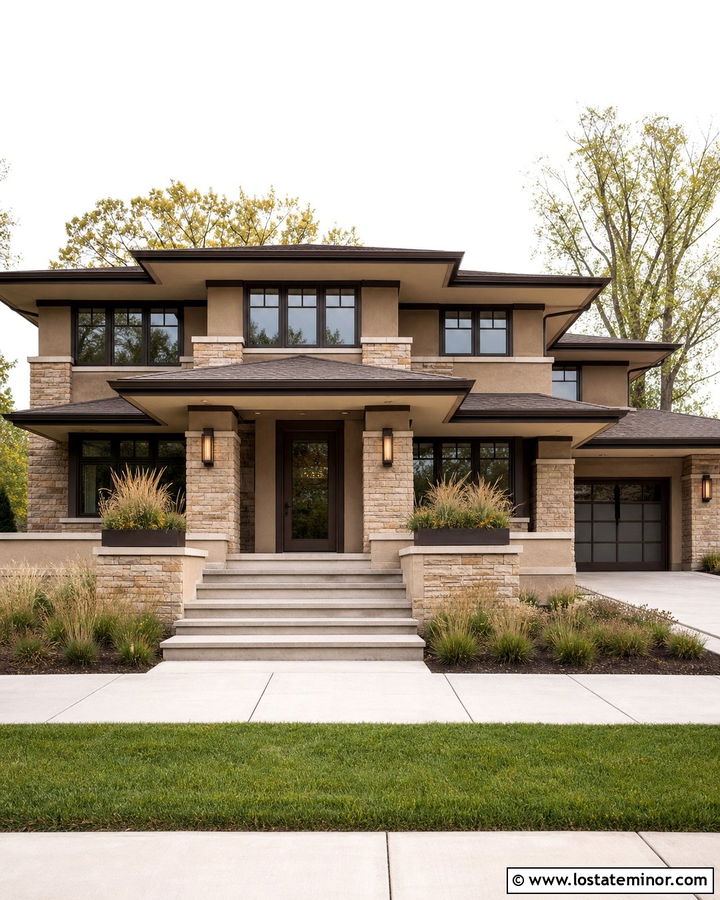 Beige House With Espresso Storm Door - 30 Beige House Design With Storm Door Ideas
