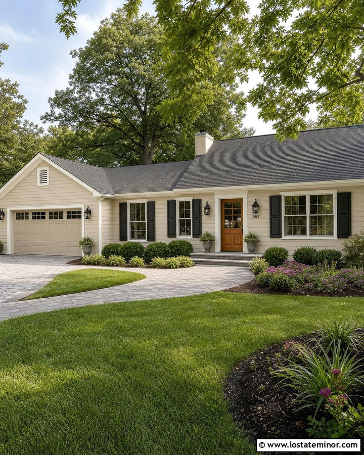 Beige House With Gray Roof - 30 Beige House Design With Accents Ideas