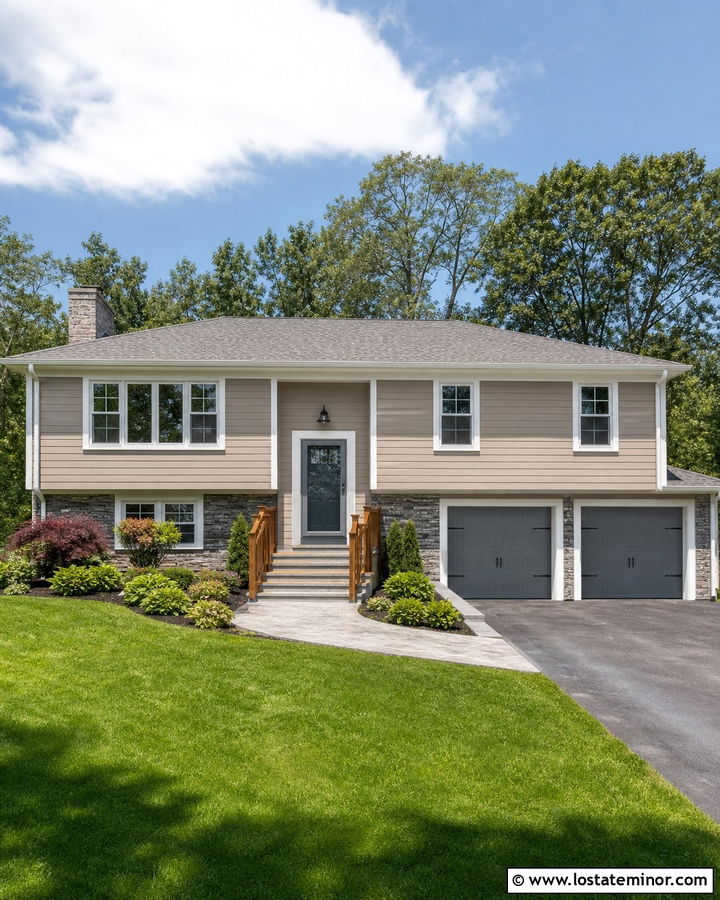 Beige House With Gray Storm Door - 30 Beige House Design With Storm Door Ideas