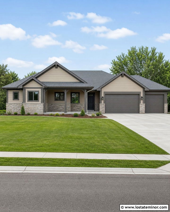 Beige House With Gray Trim - 30 Beige House Design With Trim Ideas