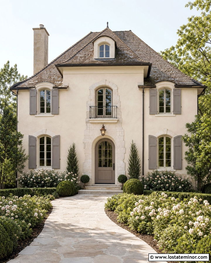 Beige House With Greige Front Door - 30 Beige House Design With Entry Door Ideas