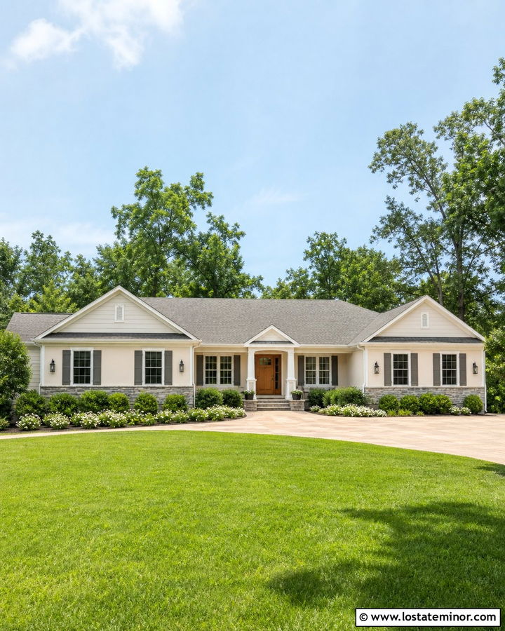 Beige House With Light Gray Roof Shingles - 30 Beige House Design With Shingles Ideas