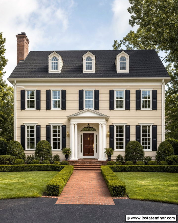 Beige House With Mahogany Front Door - 30 Beige House Design With Front Door Ideas