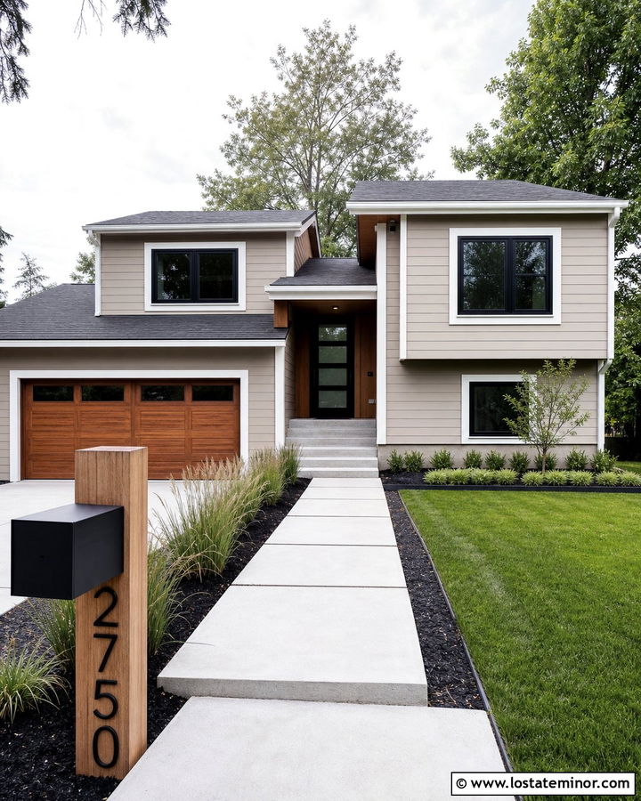 Beige House With Mailbox And House Numbers - 30 Beige House Design With Mailbox Ideas