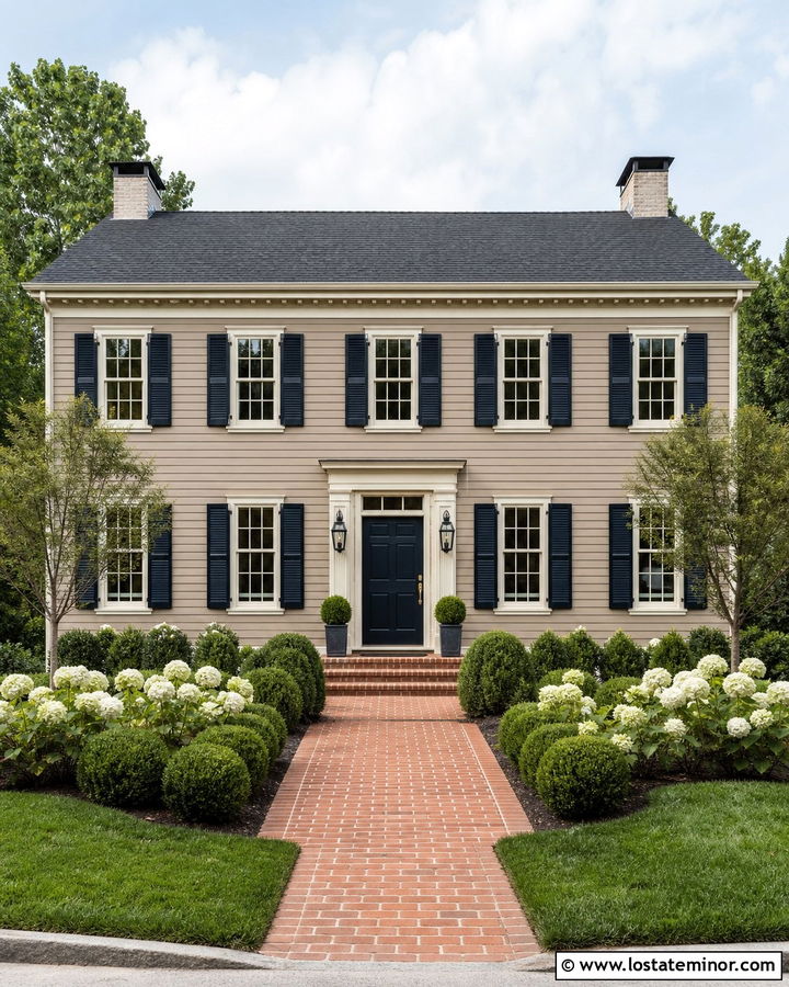 Beige House With Navy Blue Accents - 30 Beige House Design With Accents Ideas