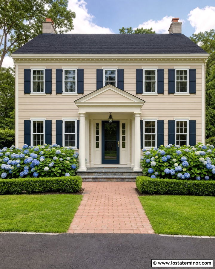 Beige House With Navy Storm Door - 30 Beige House Design With Storm Door Ideas