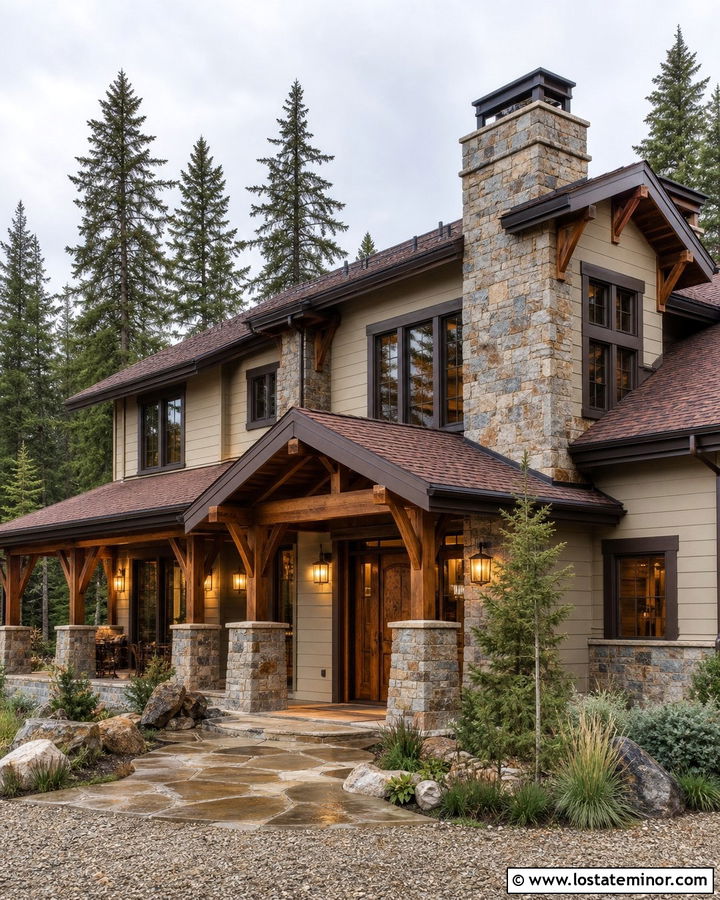 Beige House With Red Brown Roof - 30 Beige House Design With Roof Ideas