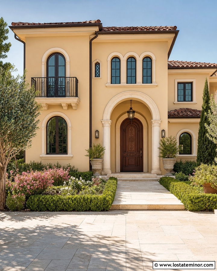 Beige House With Red Clay Roof - 30 Beige House Design With Roof Ideas