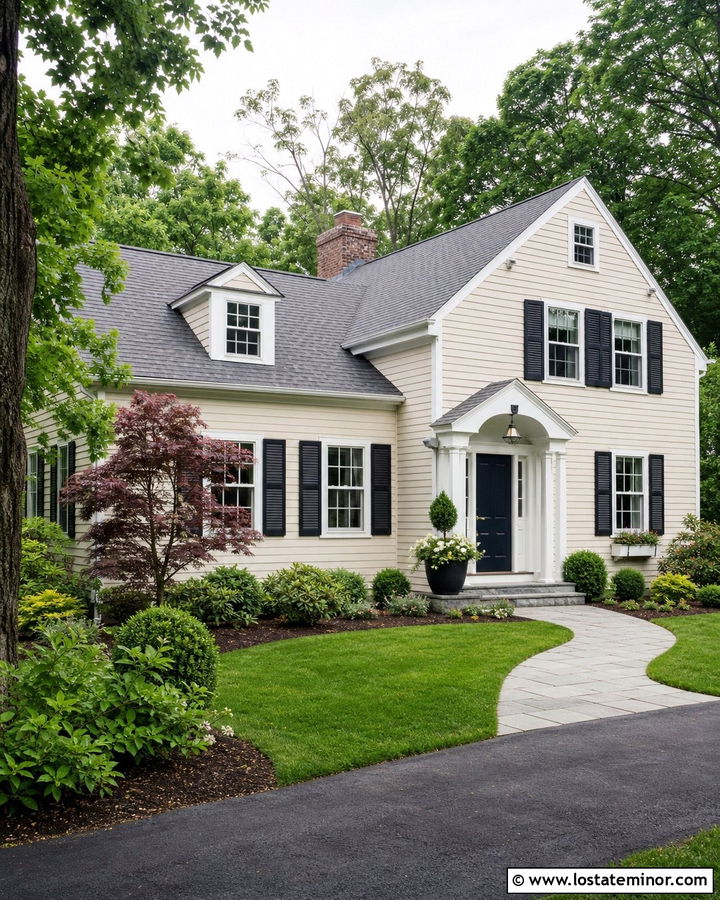 Beige House With Side Entry Portico - 30 Beige House Design With Portico Ideas