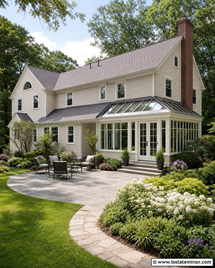 Beige House With Skylight Sunroom - 30 Beige House Design With Sunroom Ideas