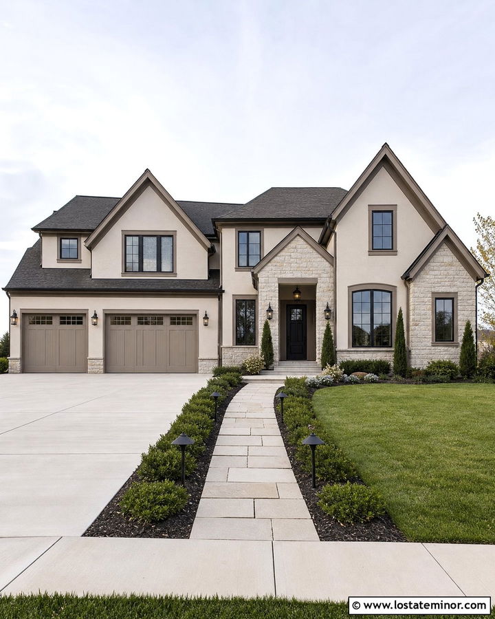 Beige House With Taupe Trim - 30 Beige House Design With Trim Ideas
