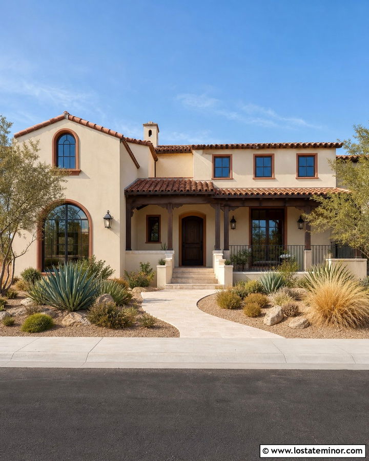 Beige House With Terracotta Trim - 30 Beige House Design With Trim Ideas