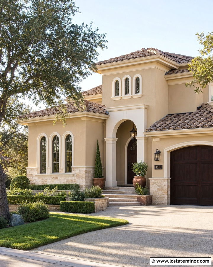 Beige House With Travertine Wainscoting - 30 Beige House Design With Wainscoting Ideas