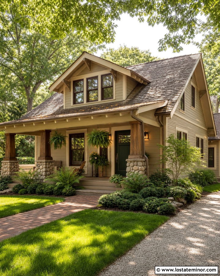 Beige House With Weathered Wood Roof - 30 Beige House Design With Roof Ideas