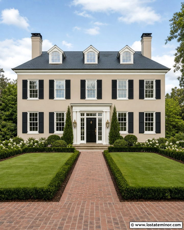 Beige House With White Storm Door And Sidelights - 30 Beige House Design With Storm Door Ideas