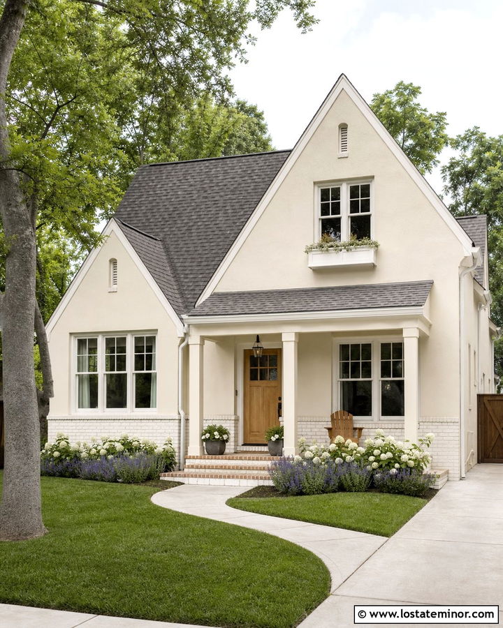Beige House With Whitewashed Brick Wainscoting - 30 Beige House Design With Wainscoting Ideas