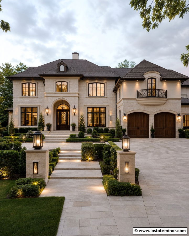 Beige Luxury House With Layered Lighting - 30 Beige House Design With Lighting Ideas