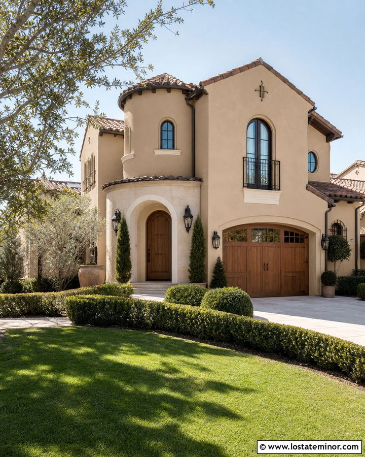 Beige Mediterranean House With Iron Lanterns - 30 Beige House Design With Light Fixtures Ideas